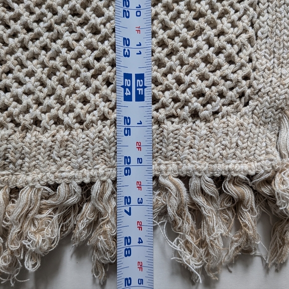 J-jill Natural Cream Crochet Hooded Cardigan Sweater - Picture 9 of 15